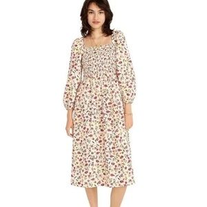 J. Crew Smocked Puff Sleeve Dress in Vintage Floral Size Small NWT